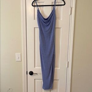 Semi-Formal Periwinkle Midi Dress with Slit